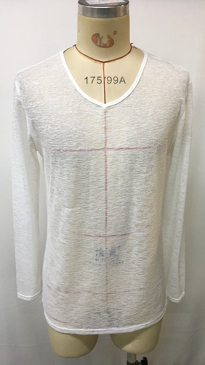 Men's Solid Color Thin Breathable Long Sleeves T-shirt