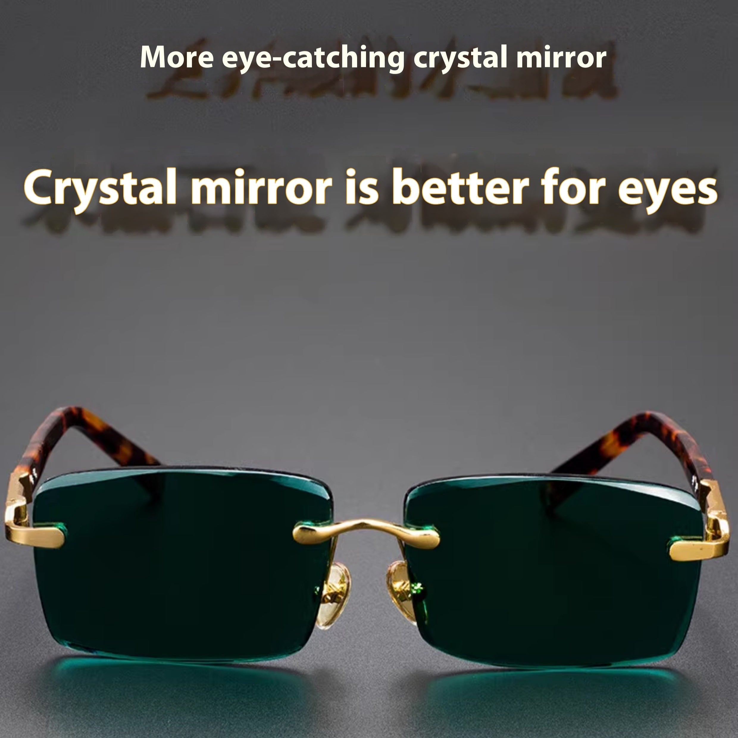 High End Wealth Attracting Dark Green Crystal Glasses