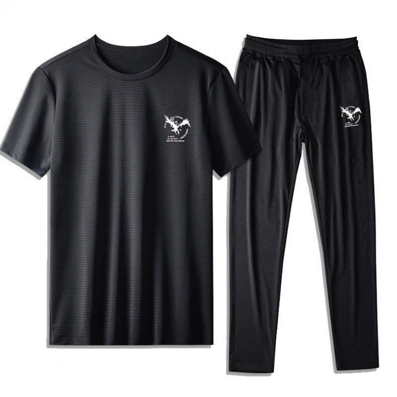 Quick-drying Sports Ice Silk Men Leisure Set