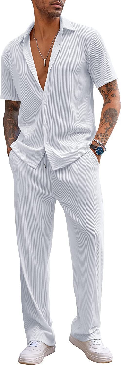 Solid Color Short-sleeved Trousers Loose Leisure Suit