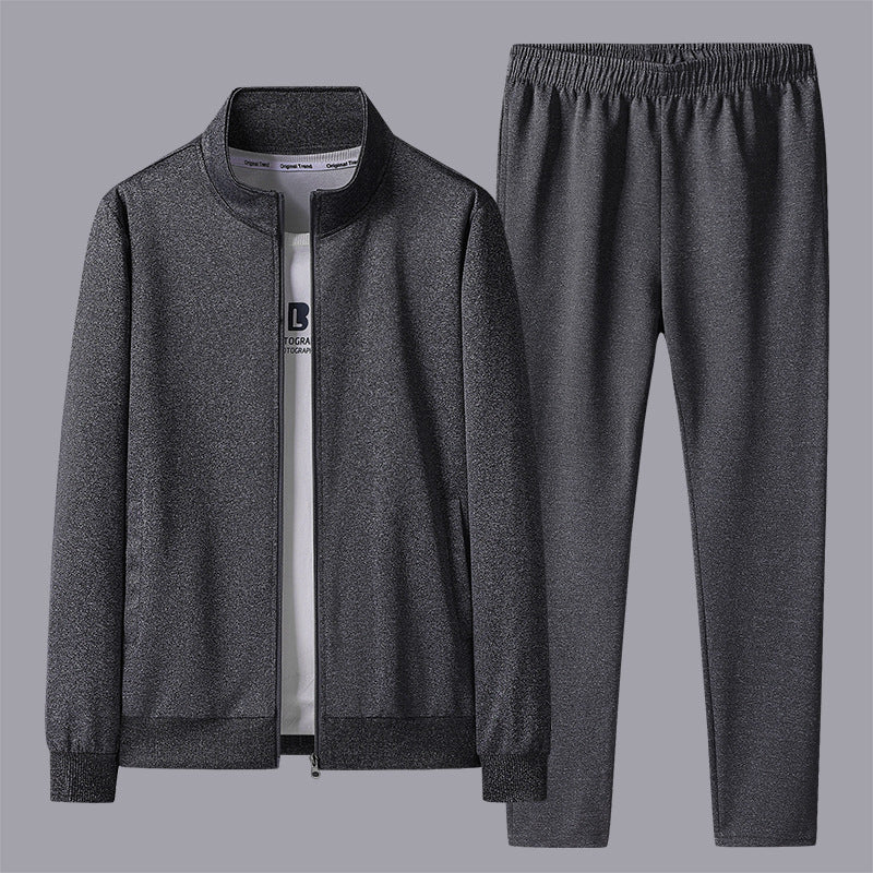 Middle-aged And Elderly Men's Cardigan Trousers Two-piece Set