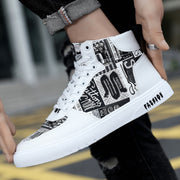 Personality Graffiti High Top Men's Shoes Casual Four Seasons