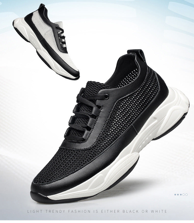 Summer New Height Increasing Insole Black Casual Men's Sneaker