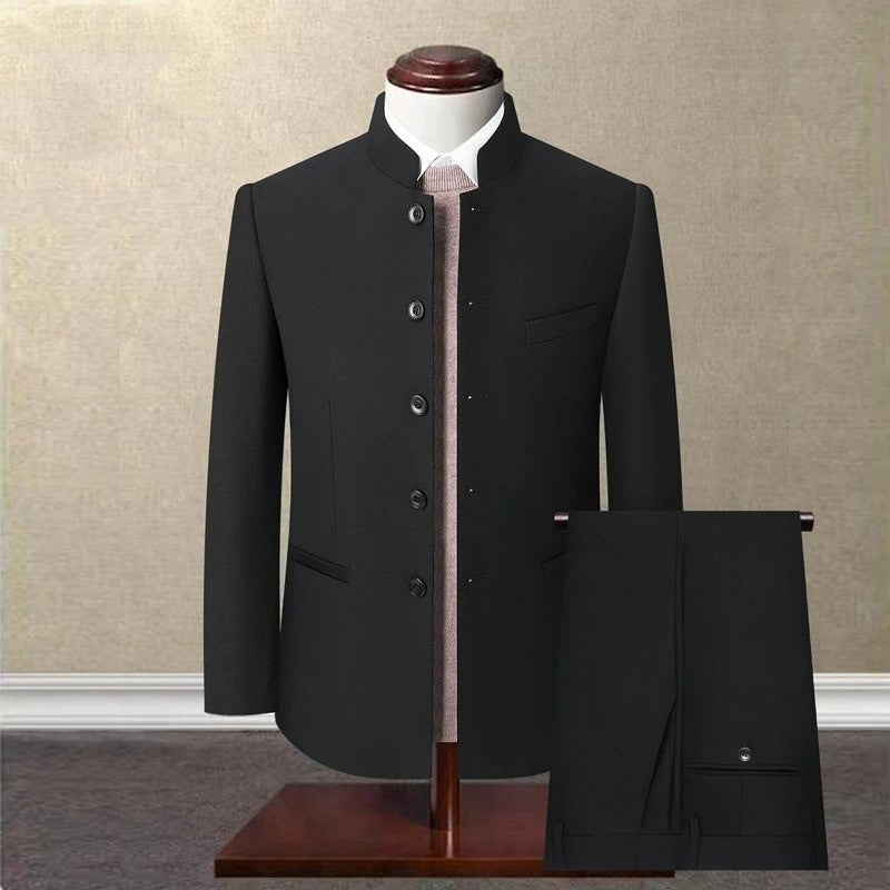 Youth Slim Fit Chinese Stand Collar Suit