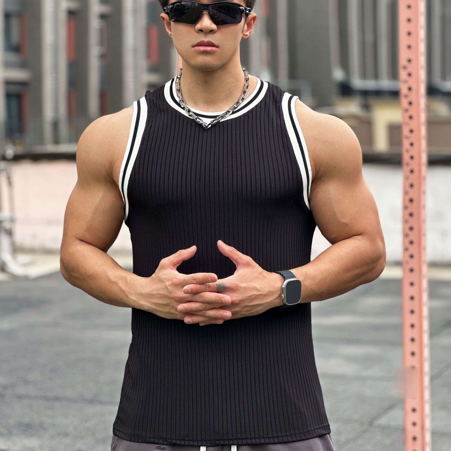 Fitness Sports Sleeveless T-shirt Loose Breathable