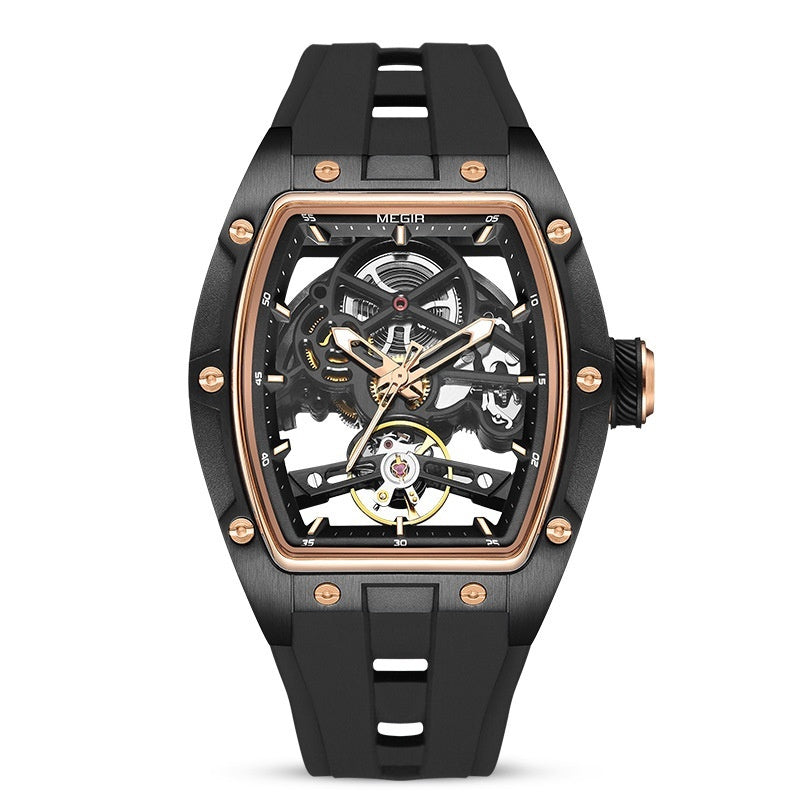 Men's Stainless Steel Shell Automatic Hollow Mechanical Watch