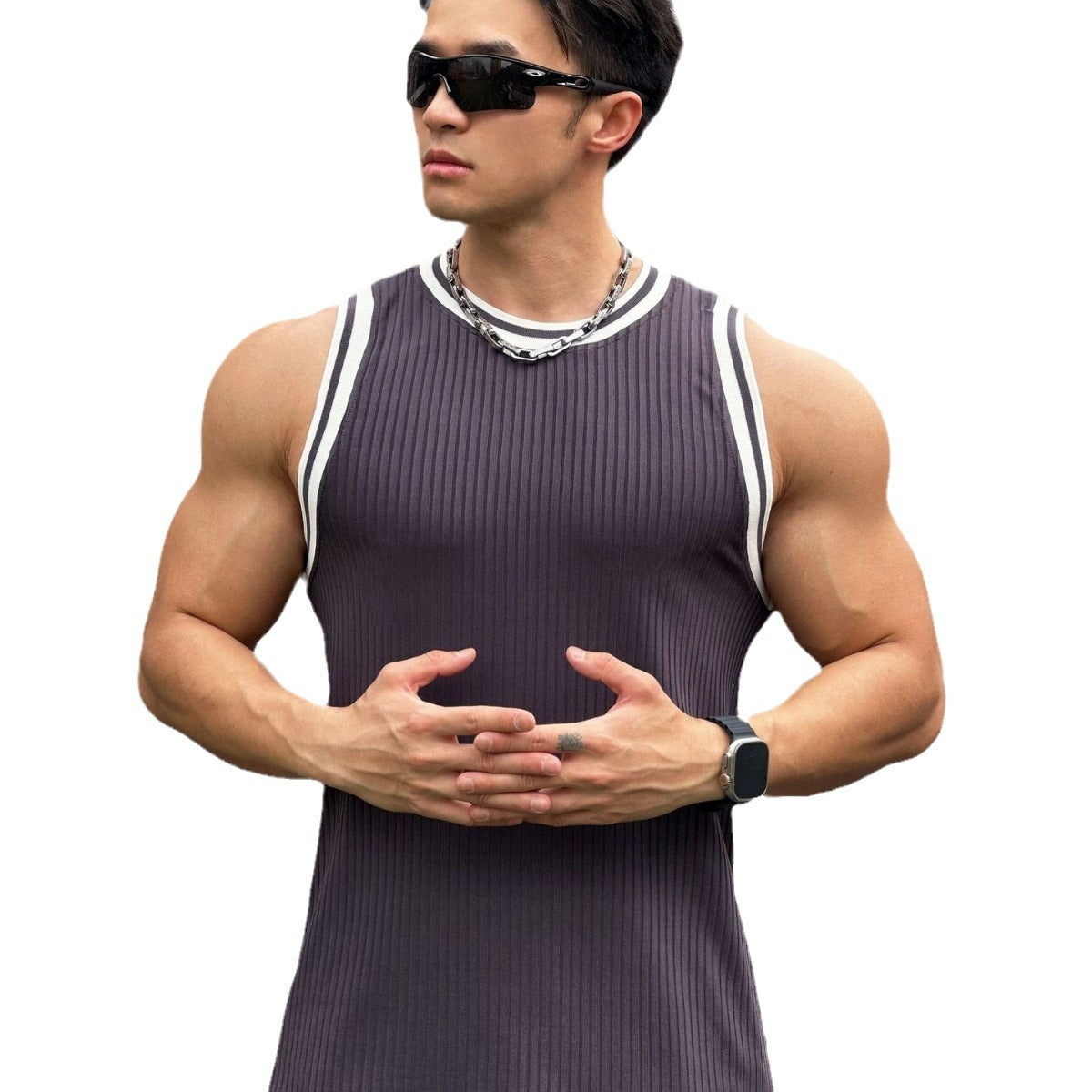 Fitness Sports Sleeveless T-shirt Loose Breathable
