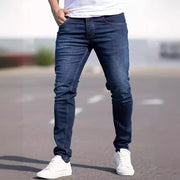 Men's European And American Fashionable Worn Slim Casual Jeans