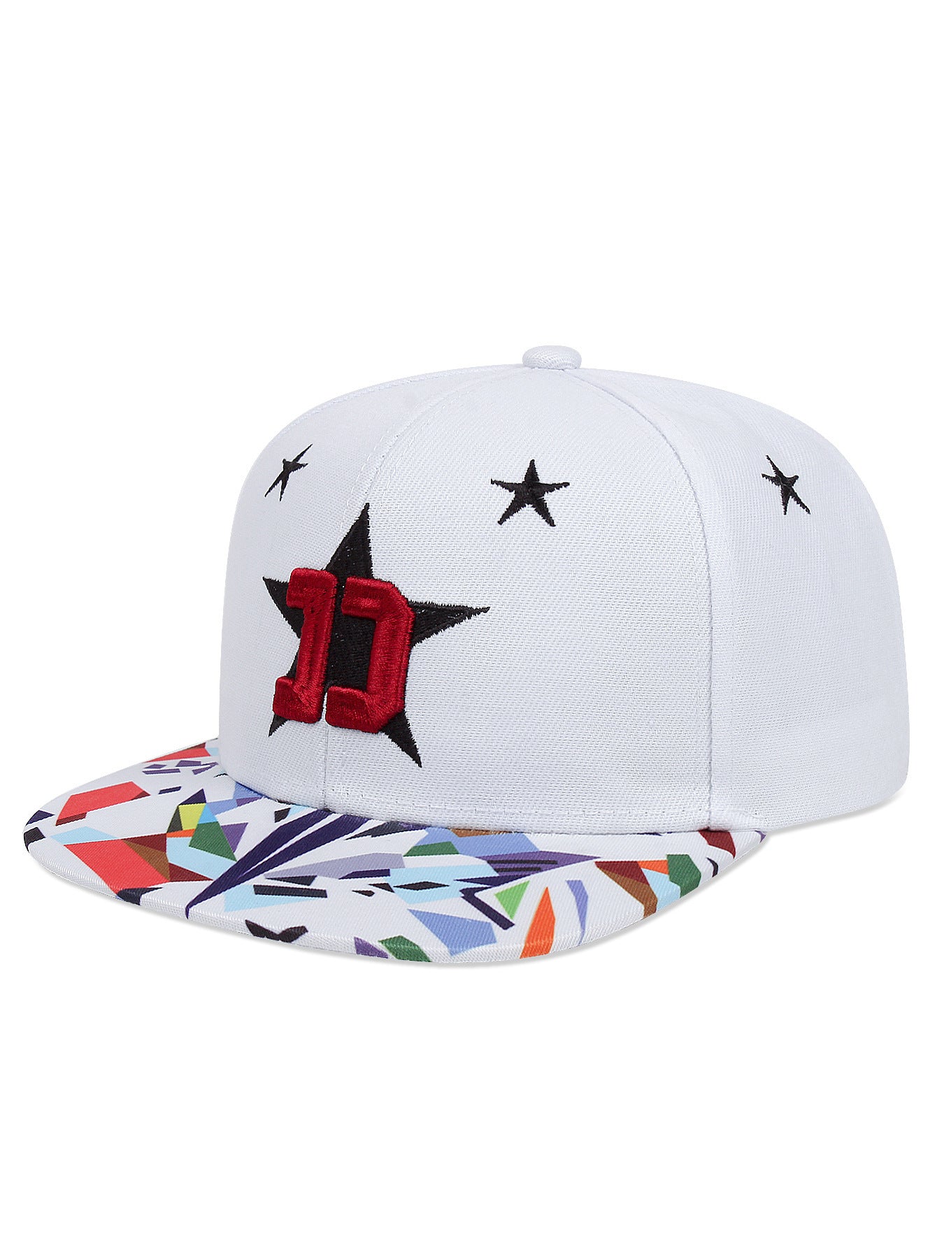 Five-pointed Star Embroidery Outdoor Sun-shade Sun Protection Flat-brimmed Cap