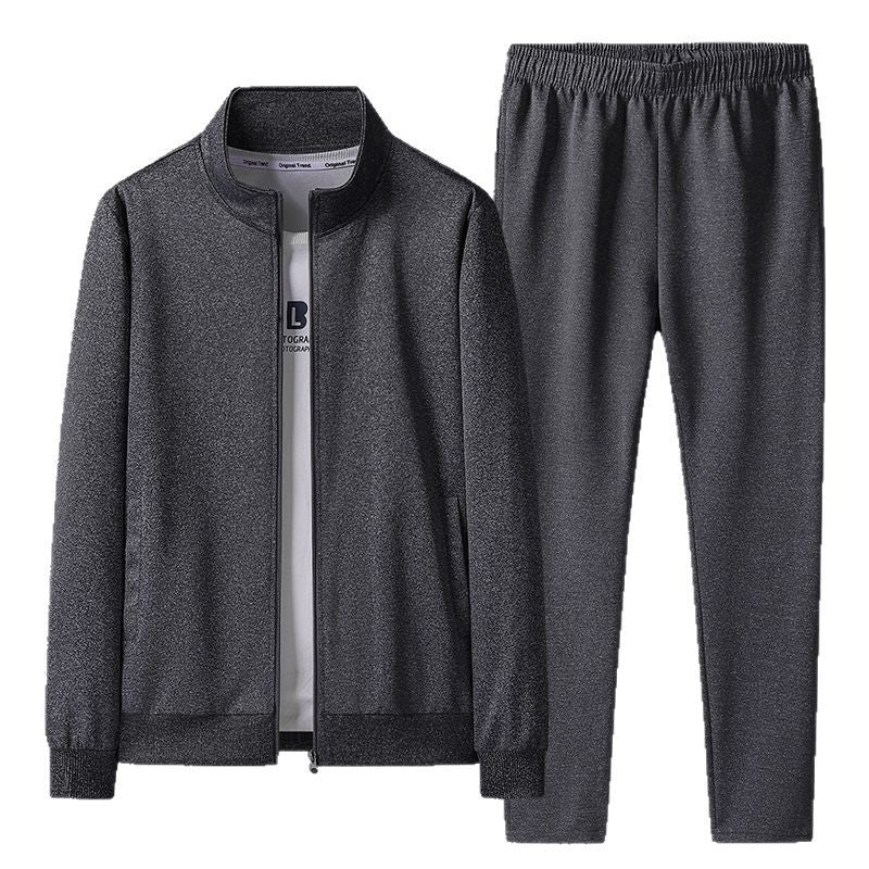 Middle-aged And Elderly Men's Cardigan Trousers Two-piece Set