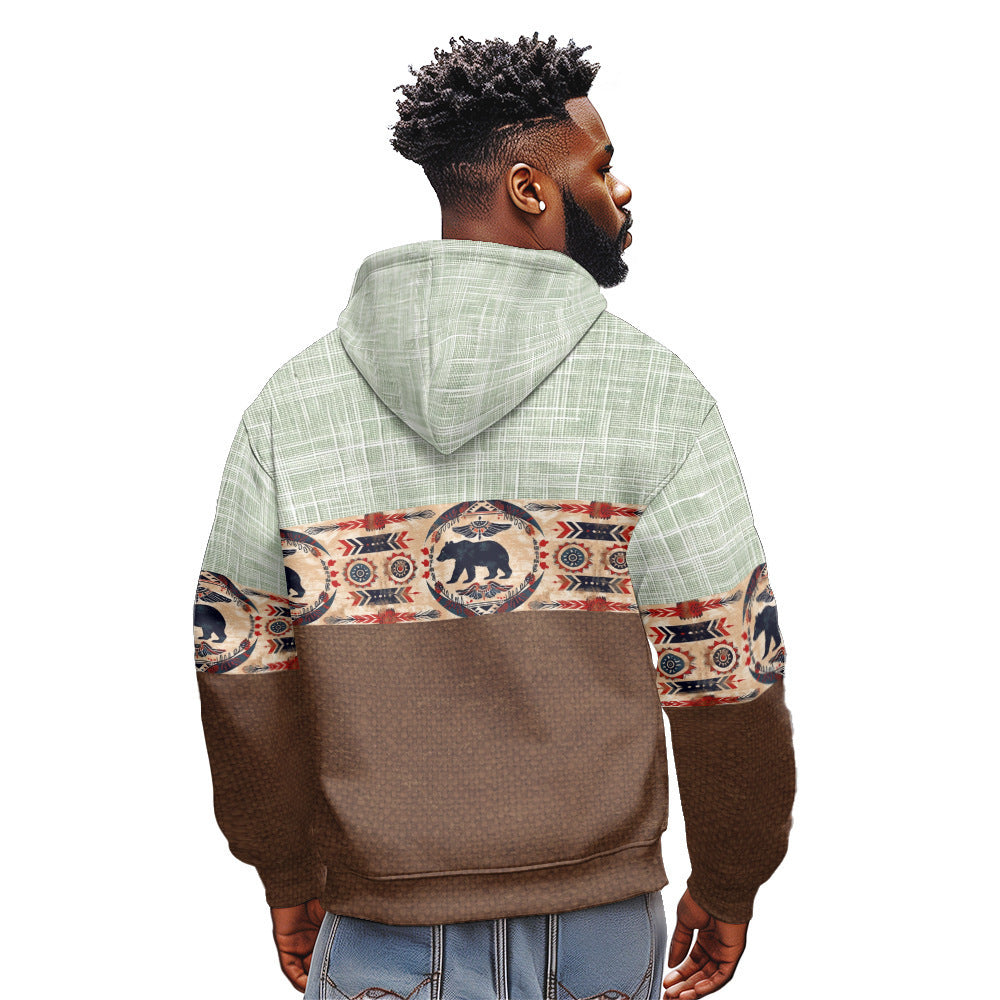 Winter Long Sleeve Stand Collar Zipper Hooded Sweatshirt