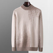 Round Neck Men's Pure Wool Color Contrast Bottoming Shirt