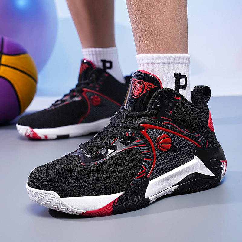 Men's Non-slip Wear-resistant Basketball Shoes Lightweight Shock Absorption Rebound