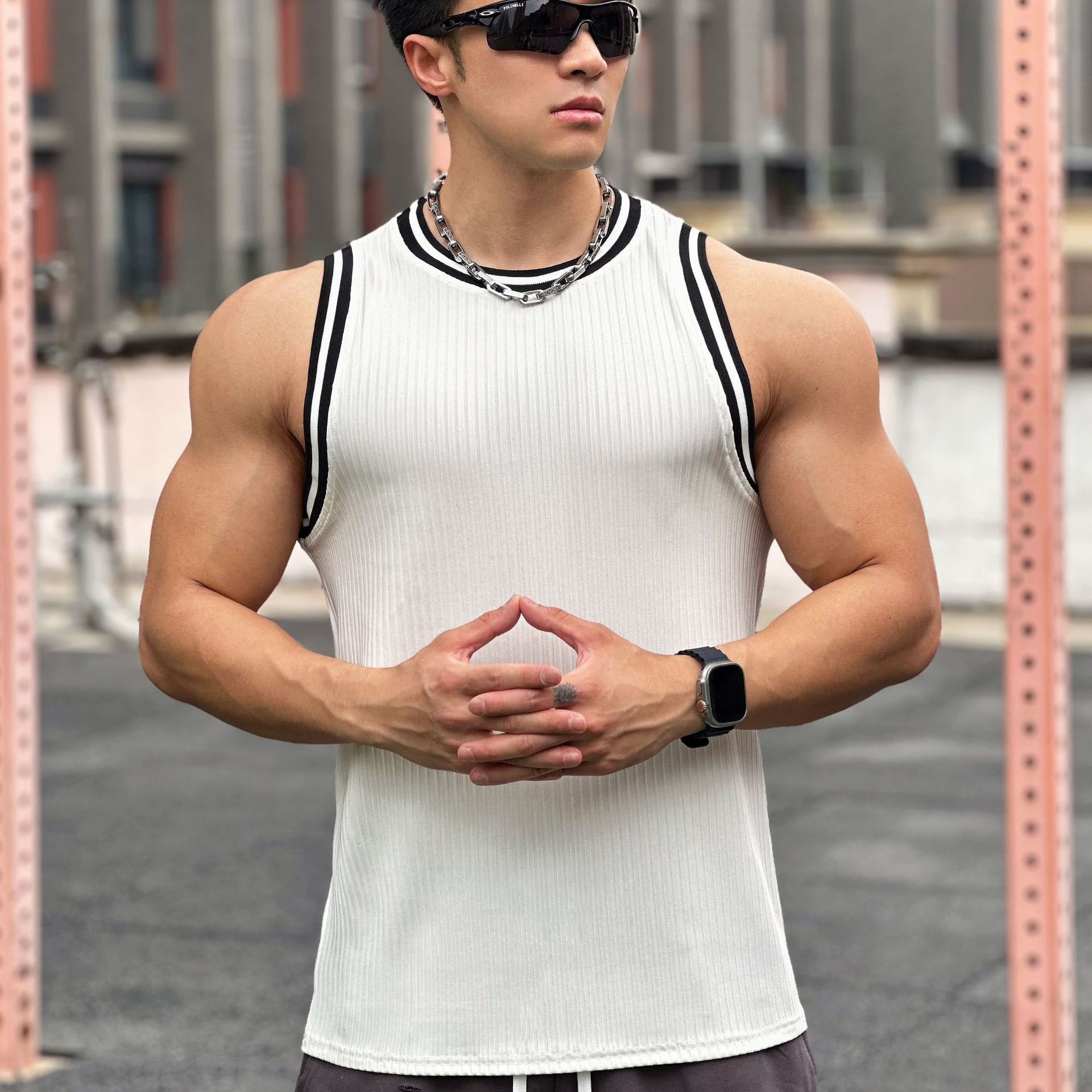 Fitness Sports Sleeveless T-shirt Loose Breathable