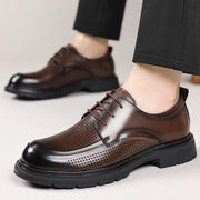 Hollow Leather Shoes Men's Plus Size Low-top Business