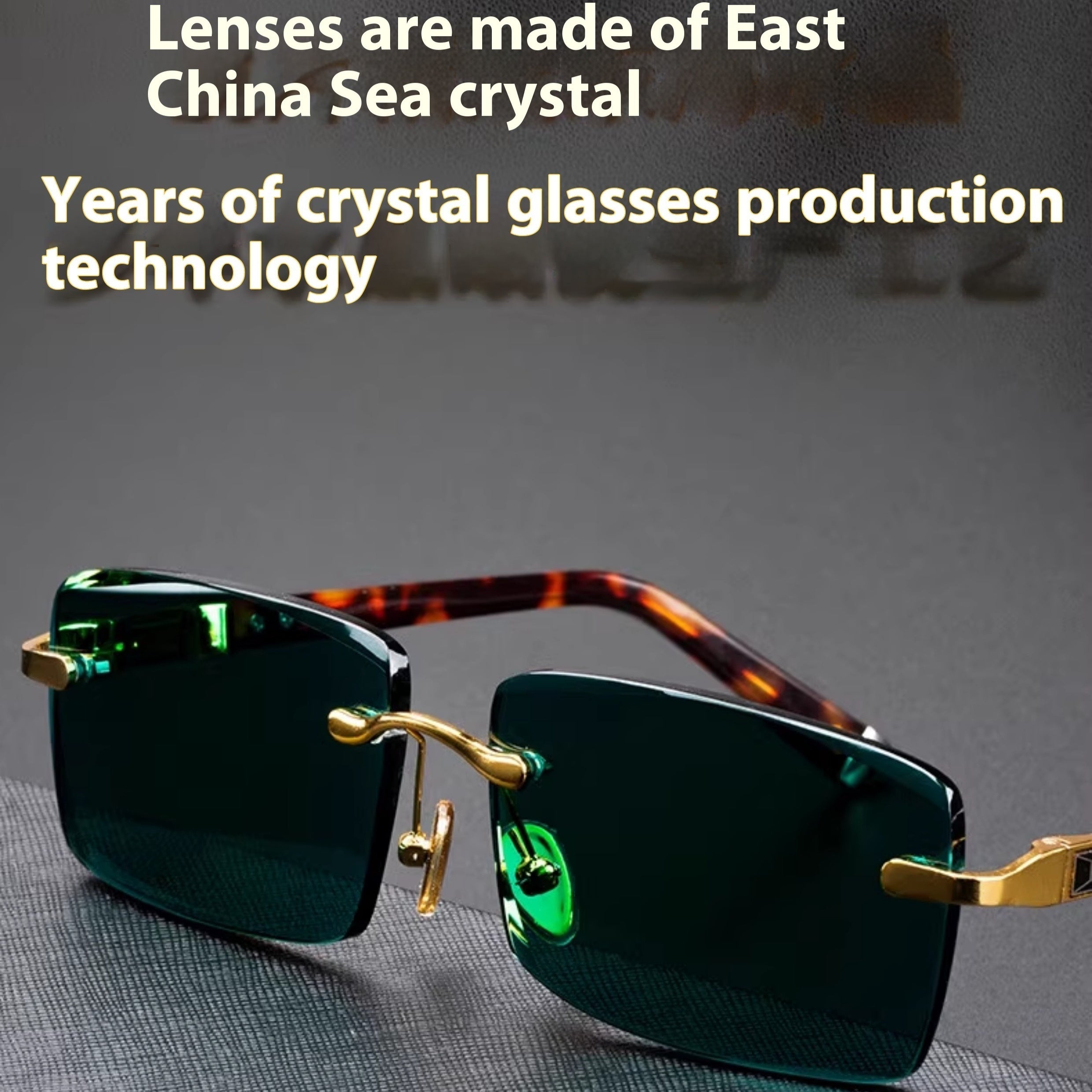 High End Wealth Attracting Dark Green Crystal Glasses